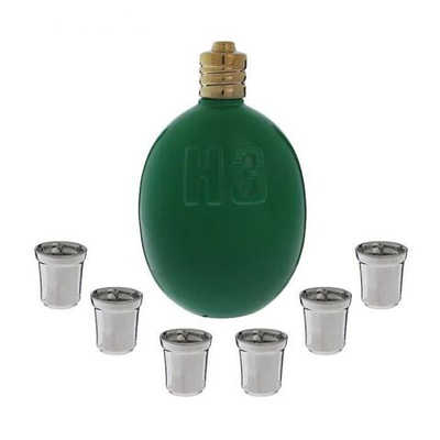 Винно-коньячный набор "Фляга НЗ" зеленая штоф 1,5 л и 6 рюмок 0,05 л.