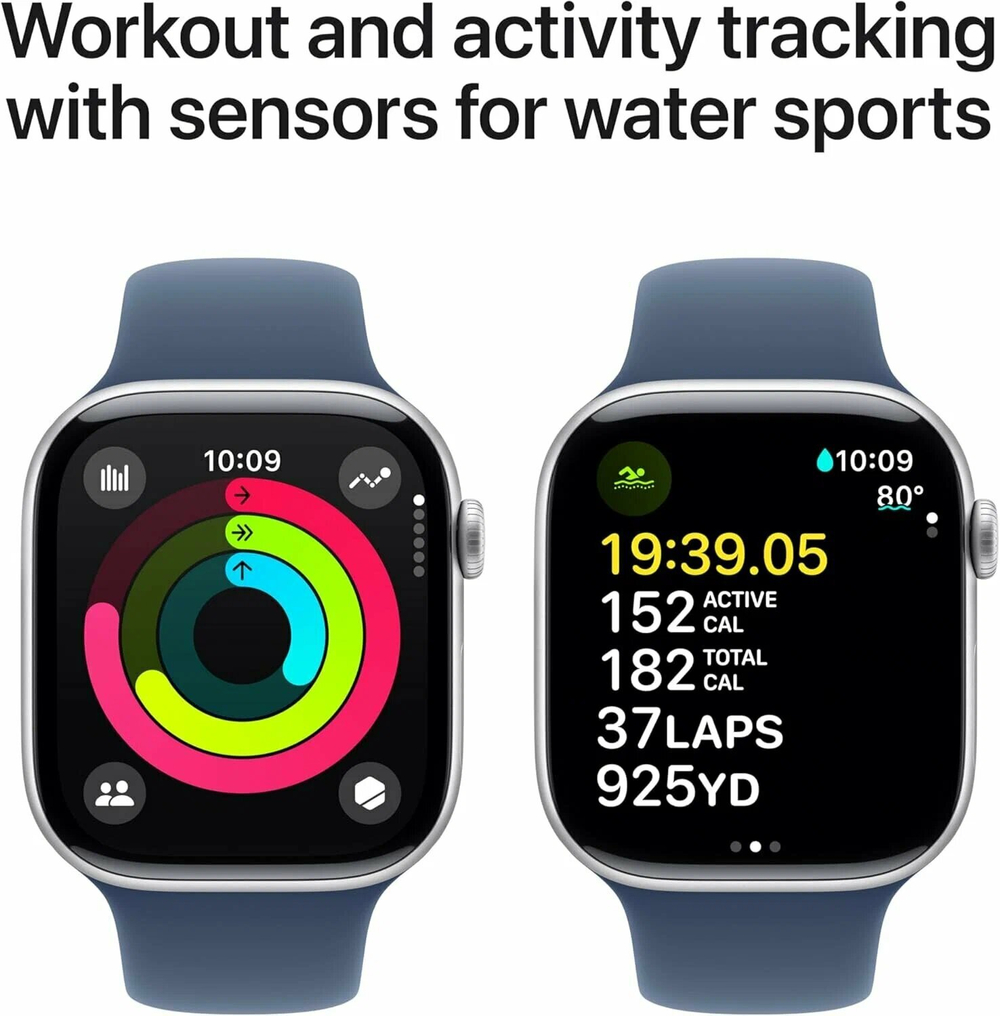 Умные часы Apple Watch S10 42 mm M/L Jet Black Aluminum Case Sport Band