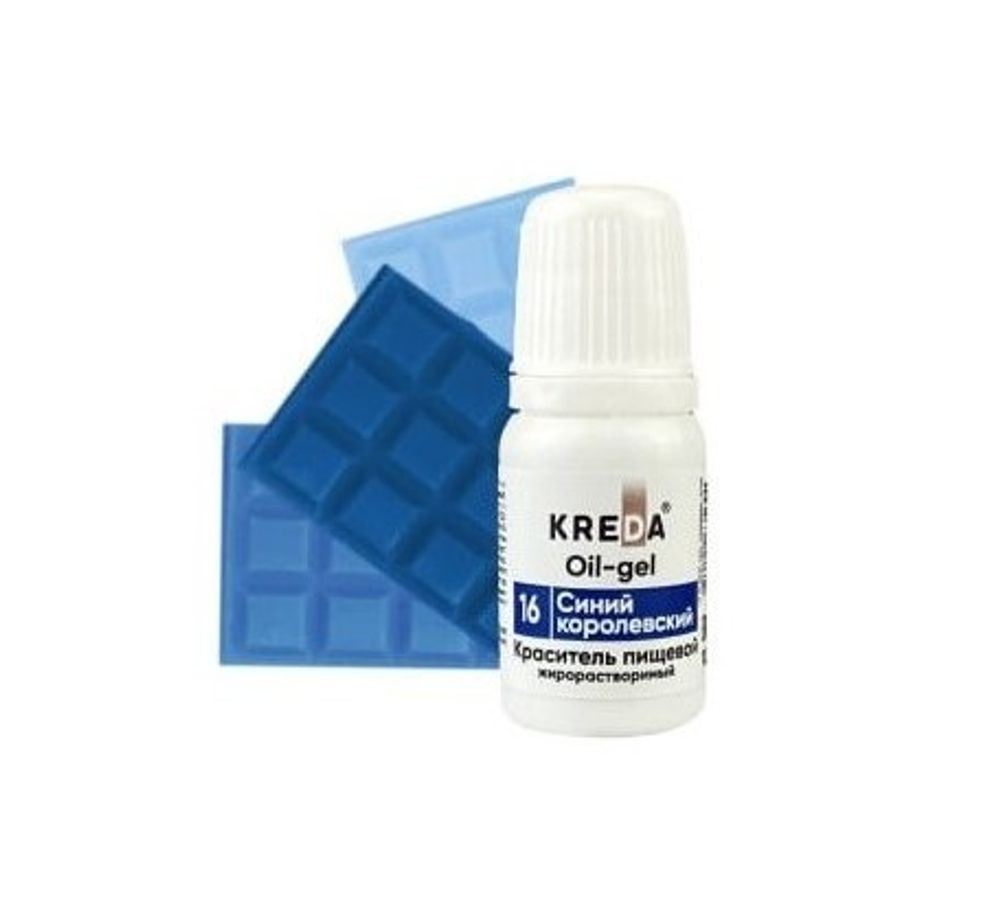 Краситель Oil-gel &quot;KREDA&quot; (жирорастворимый) 16 синий королевский 10 мл
