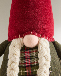 ZARA HOME НОВОГОДНИЙ ОГРАНИЧИТЕЛЬ ДЛЯ ДВЕРИ «ГНОМИК», КРАСНЫЙ