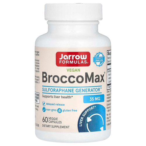 Jarrow Formulas, BroccoMax для веганов, 60 растительных капсул (17,50 мг в 1 капсуле)
