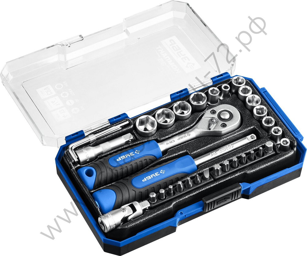 ЗУБР Компакт-35, 35 предм., универсальный набор инструмента, Профессионал (27642-H35)