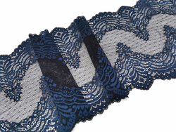 Эластичное кружево, 23см, темно-синее с черным, (Арт: EK-2613), м