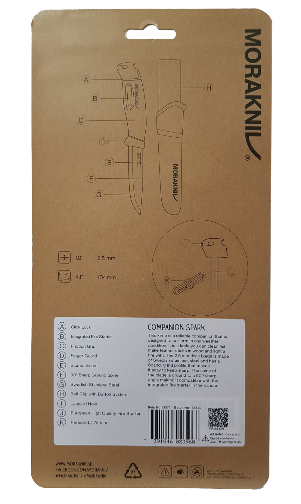 Нож Morakniv Companion Spark (S) Red, арт. 13571