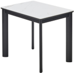 Стол М-City DISAUR Тет-А-Тет 110 Белый мрамор, керамика, Черный каркас