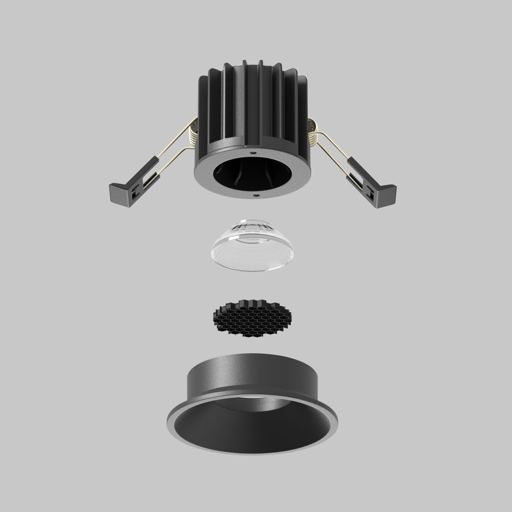 Светильник встраиваемый светодиодный Maytoni Round DL058-7W2.7K-B