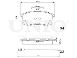Колодки тормозные диск. передние с датчиком UNIO BRP-20276