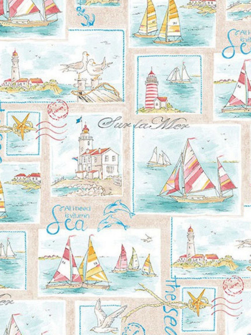 Постельное белье Сказка "Витамин Sea" 2-спальный Наволочка 50х70 см 2 шт Простынь 240х215 см Пододеяльник 175х215 см, перкаль