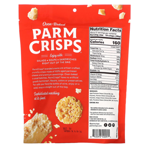 ParmCrisps, запеченные в духовке, четыре вида сыра, 142 г (5 унций)