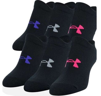 Теннисные носки Under Armour Girls' Essentials No Show 6Pack - черный