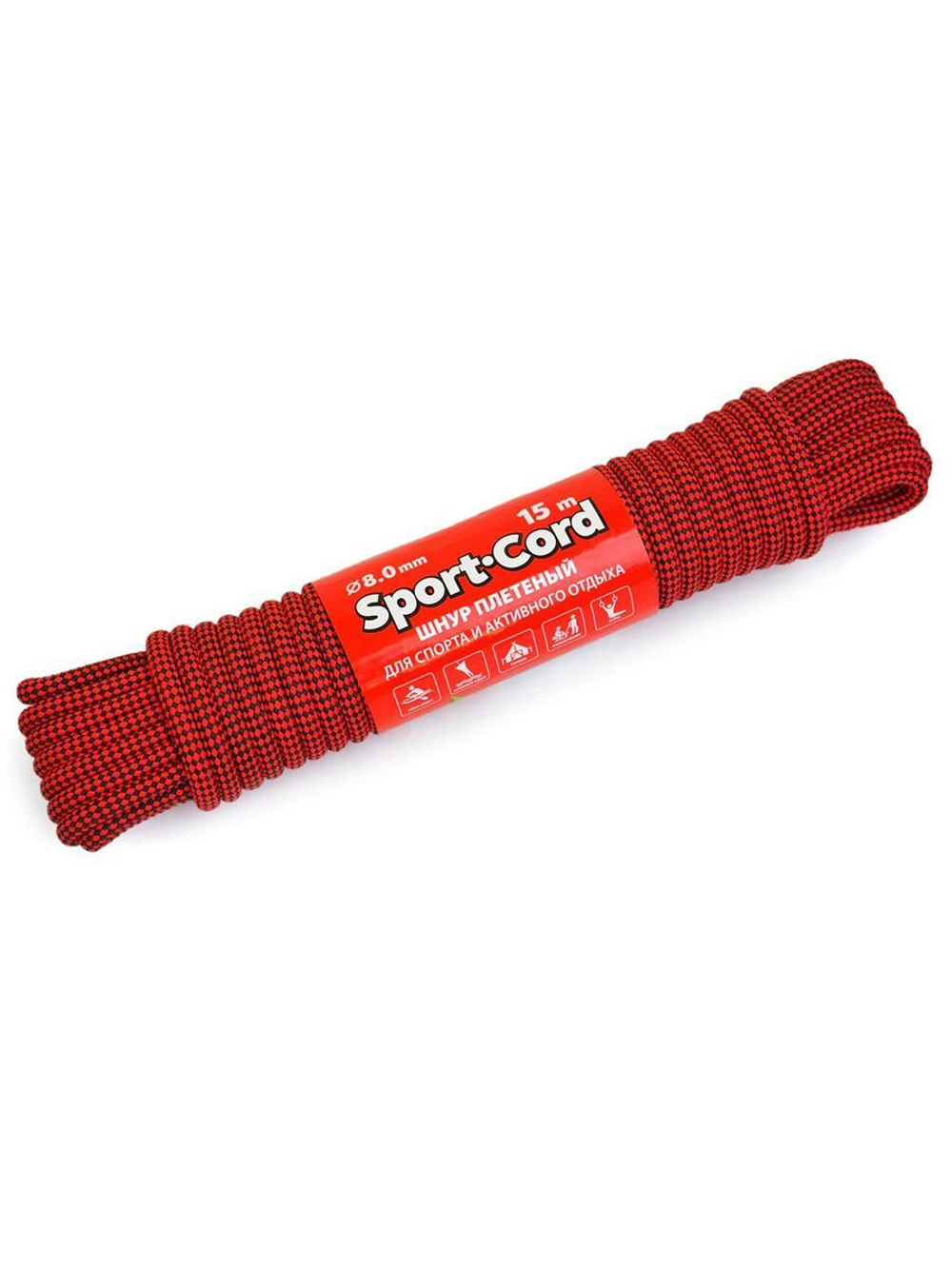 Шнур плетеный Петроканат Sport Cord 8,0 мм, 800 кгс, 15 м, двухцветный, евромоток