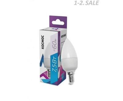 Лапочка Космос свеча  E14 7,5W (7W) (600lm) 6500K 6K матов. 99x37 LkecLED7.5wCNE1465, 1 шт.