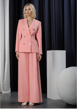 13-02-24 SS Костюм брючный (пиджак с брюками), розовый, XL