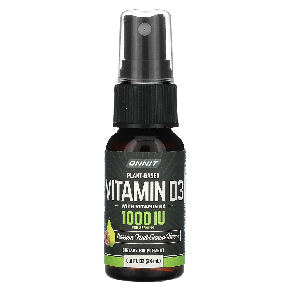 Onnit, Растительный витамин D3 с витамином K2, гуава из маракуйи, 1000 МЕ, 24 мл (0,8 жидк. унц.)