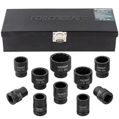 Набор головок ударных 3/4''10пр. (12гр.) (17,19,22,24,27,30,32,36,41,46мм) FORCEKRAFT FK-6109-9MPB