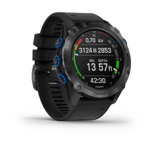 Комплект умные часы - дайвинг компьютер Garmin Descent MK2i DLC-покрытием и черным ремешком + датчик Descent T1