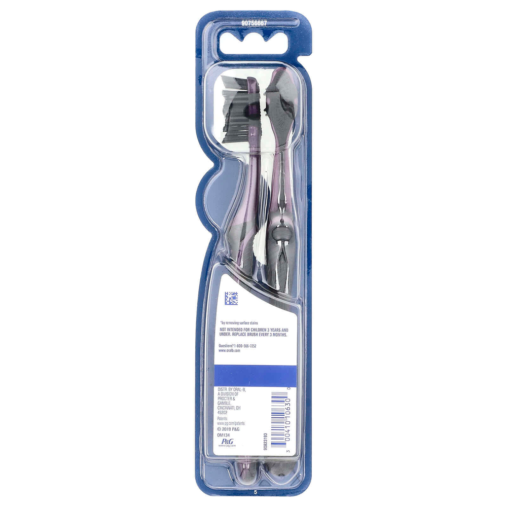Oral-B, зубная щетка с древесным углем, средняя, для детей от 3 лет, 2 шт.