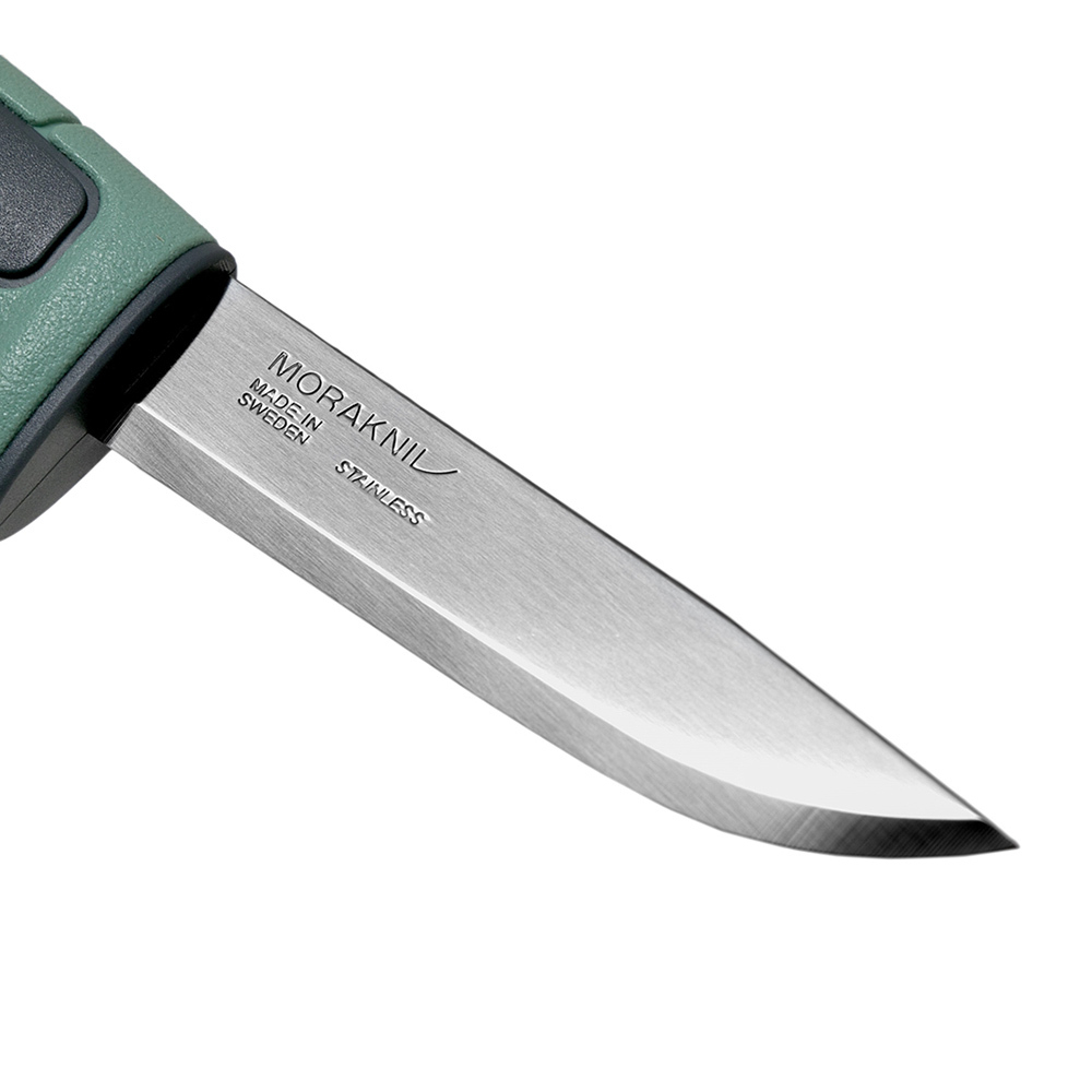 Нож Morakniv Basic 546 нержавеющая сталь, пласт. ручка (зеленая) серая. вставка