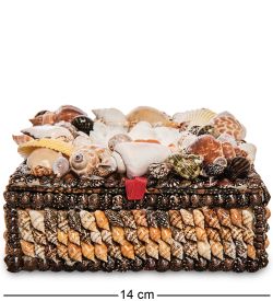 Decor and Gift 54-046-04 Декоративная шкатулка «Ракушки» квадрат