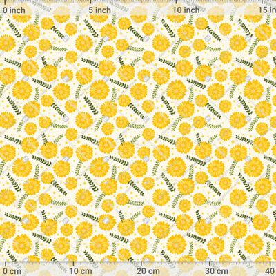 Желтые цветы с листьями by Dizartdiz 909 DPI