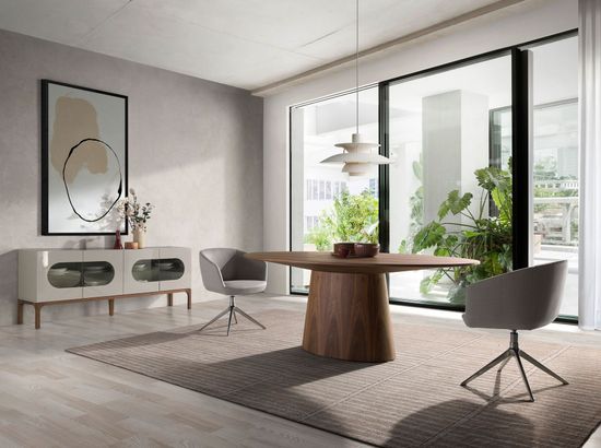 Поворотное кресло 4133/A172 из светло-серой ткани Испания 