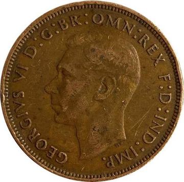 1 пенни 1937-1948 Великобритания