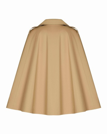 Тренч мини с кейпом из плащевки