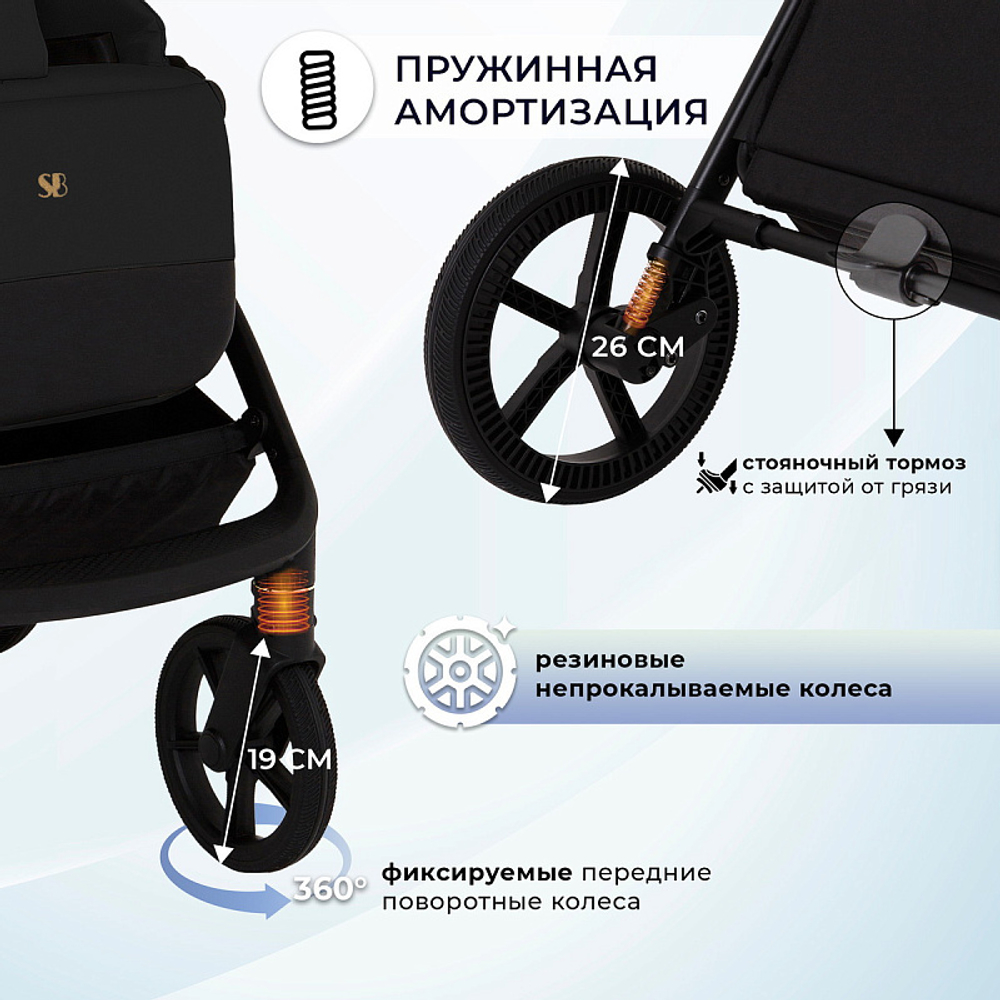 Детская коляска Sweet Baby Stella Plus Neo 3 в 1 Black