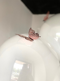 Набор стеклянных шаров с бабочками  №961