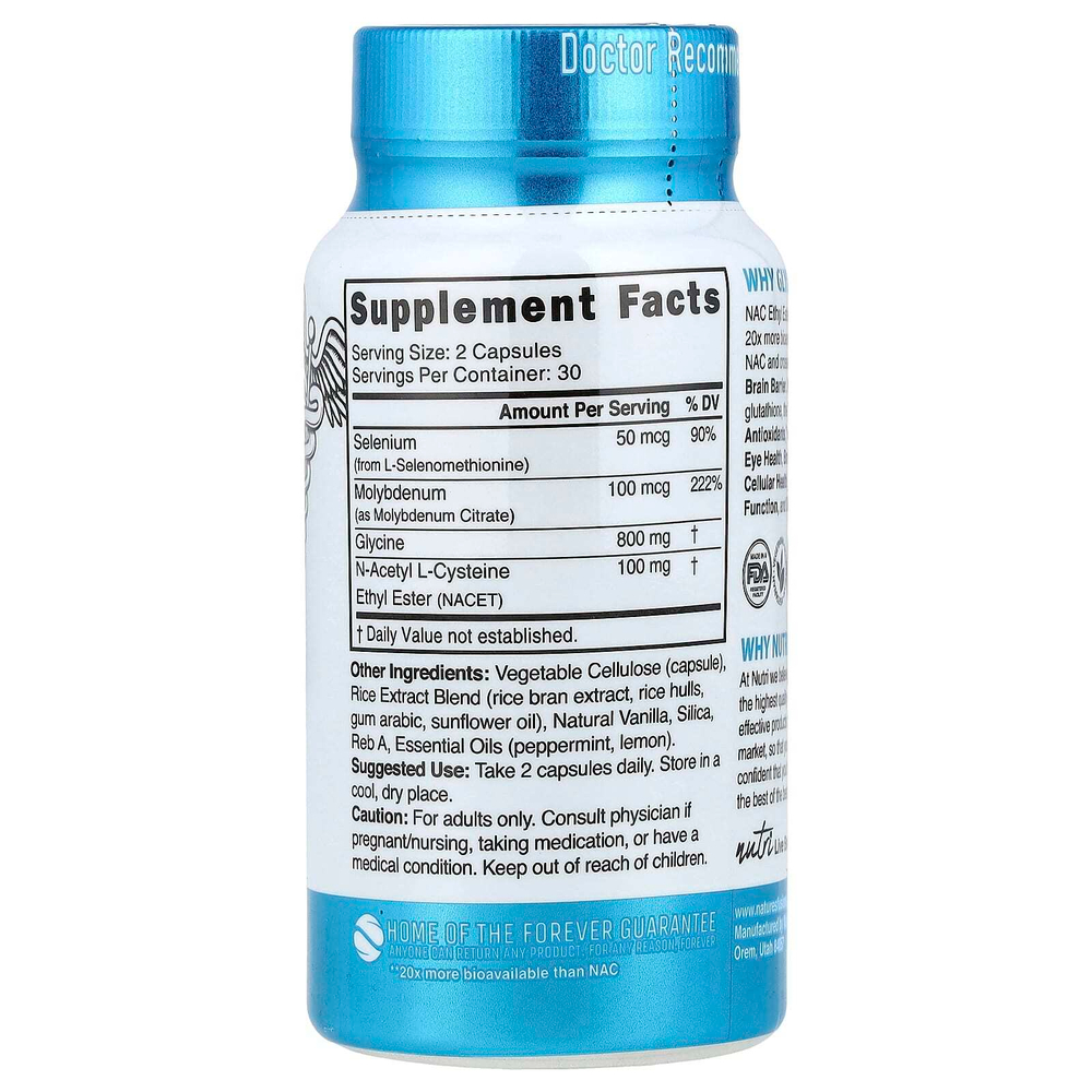 Nutri, Glynac-ET, 60 веганских капсул