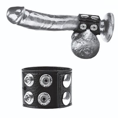 Ремень на член и мошонку 1.5 Cock Ring With Ball Strap (Цвет: черный)