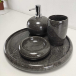 Набор из мрамора 4 предм Mountain Set Black NM-7184 круг