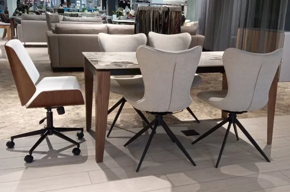 Крутящийся стул Bavel серо-бежевый