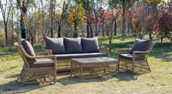 "Гранд Латте" стол журнальный из искусственного ротанга, цвет соломенный