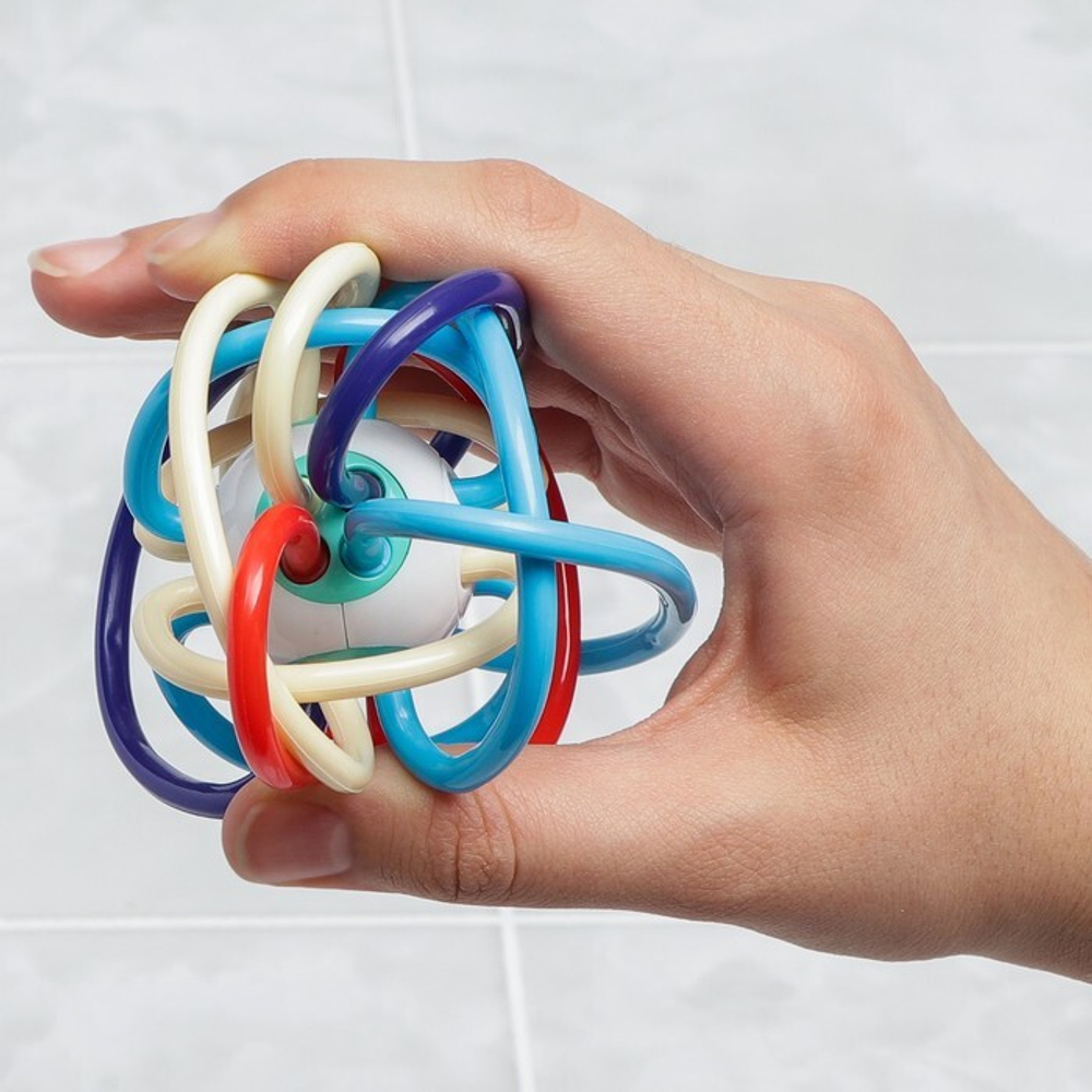 7050213 Набор игрушек для игры в ванне «Тактильные мячики и погремушка», 4шт