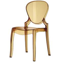 Стул Queen прозрачный янтарный