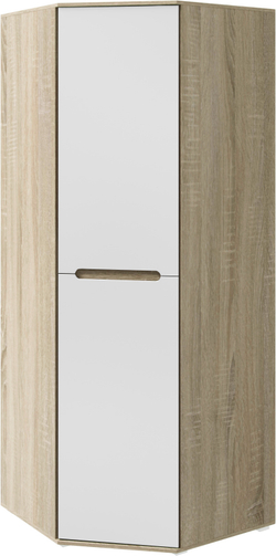 Шкаф угловой Ким, Белый глянец холодный, Сонома