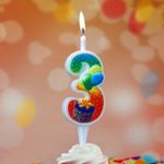 Свеча Цифра, 3 Подарок, 12 см, 1 шт.
