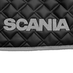 Ковры SCANIA 5 серии Р (автомат) (экокожа, черный, серый кант, серая вышивка)