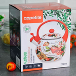 Чайник 2л со свистком "Ягодный микс" тм Appetite