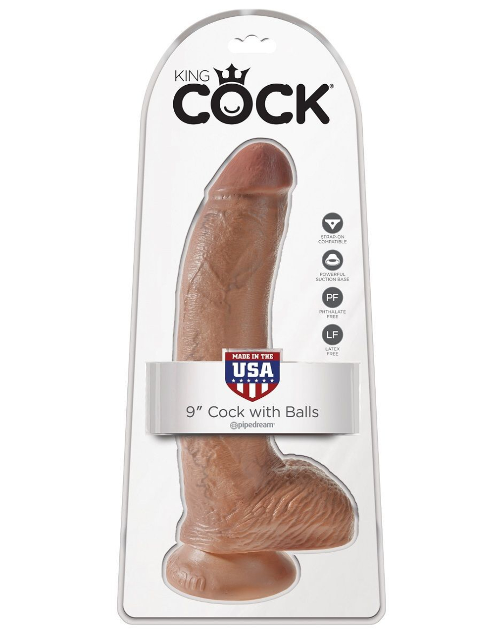 Фаллоимитатор-мулат 9  Cock with Balls - 22,9 см.