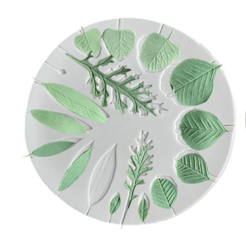 Молд силиконовый для лепки листьев "Гербарий" / Форма для мелких листьев эвкалипта / Молд для полимерной глины, мыла, воска