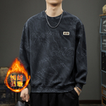 Толстовка осенняя стираная с облаками, с длинными рукавами в американском стиле