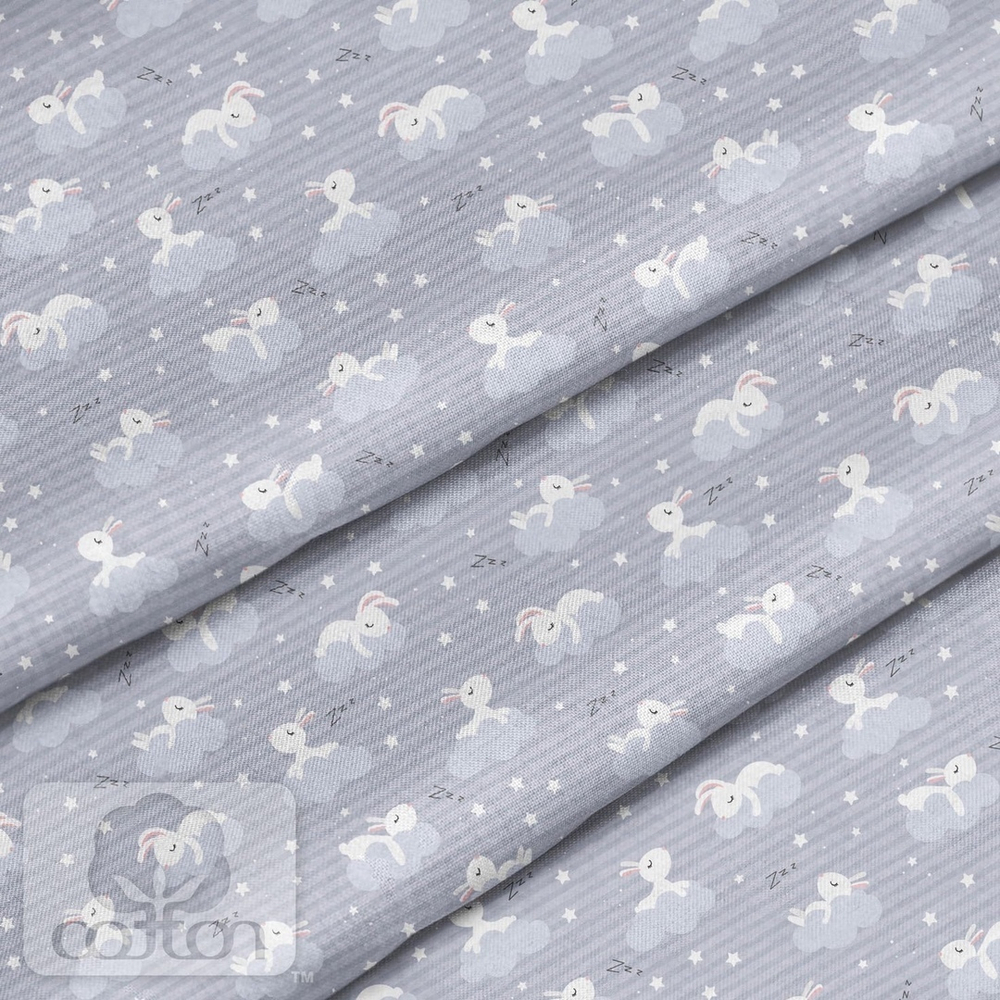 Отрез хлопка "Зайки на тучке"