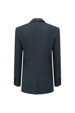 Однобортный жакет в клетку серый