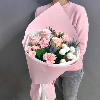 Букетик в розовом "конверте"