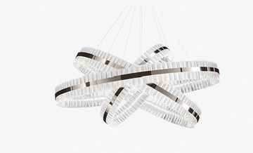 replica Saturno LED 4 rings  chrome Pendant by Baroncelli