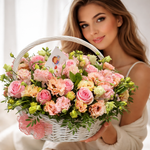 Корзина с цветами "Pink Mondial"