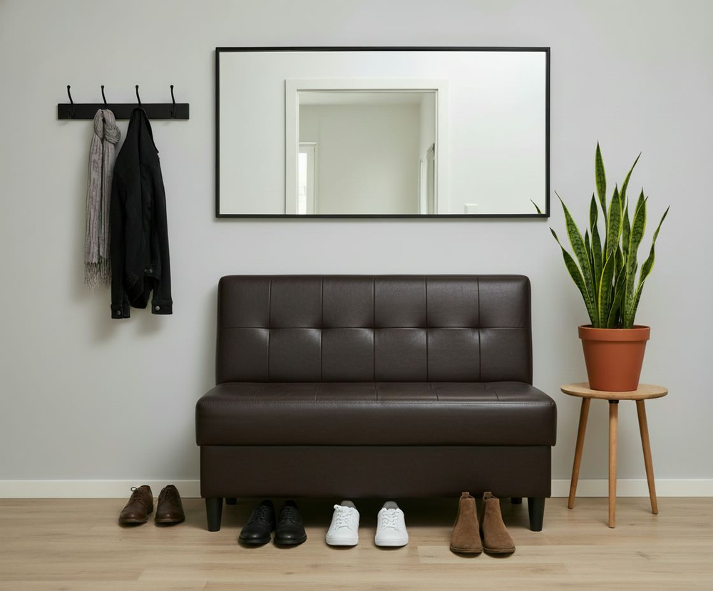 Стильный компактный диван Фабрики ОНИКС из практичного и износостойкого материала с оригинальным дизайном, вместительным ящиком для хранения, мягким наполнителем для дома, дачи и офиса