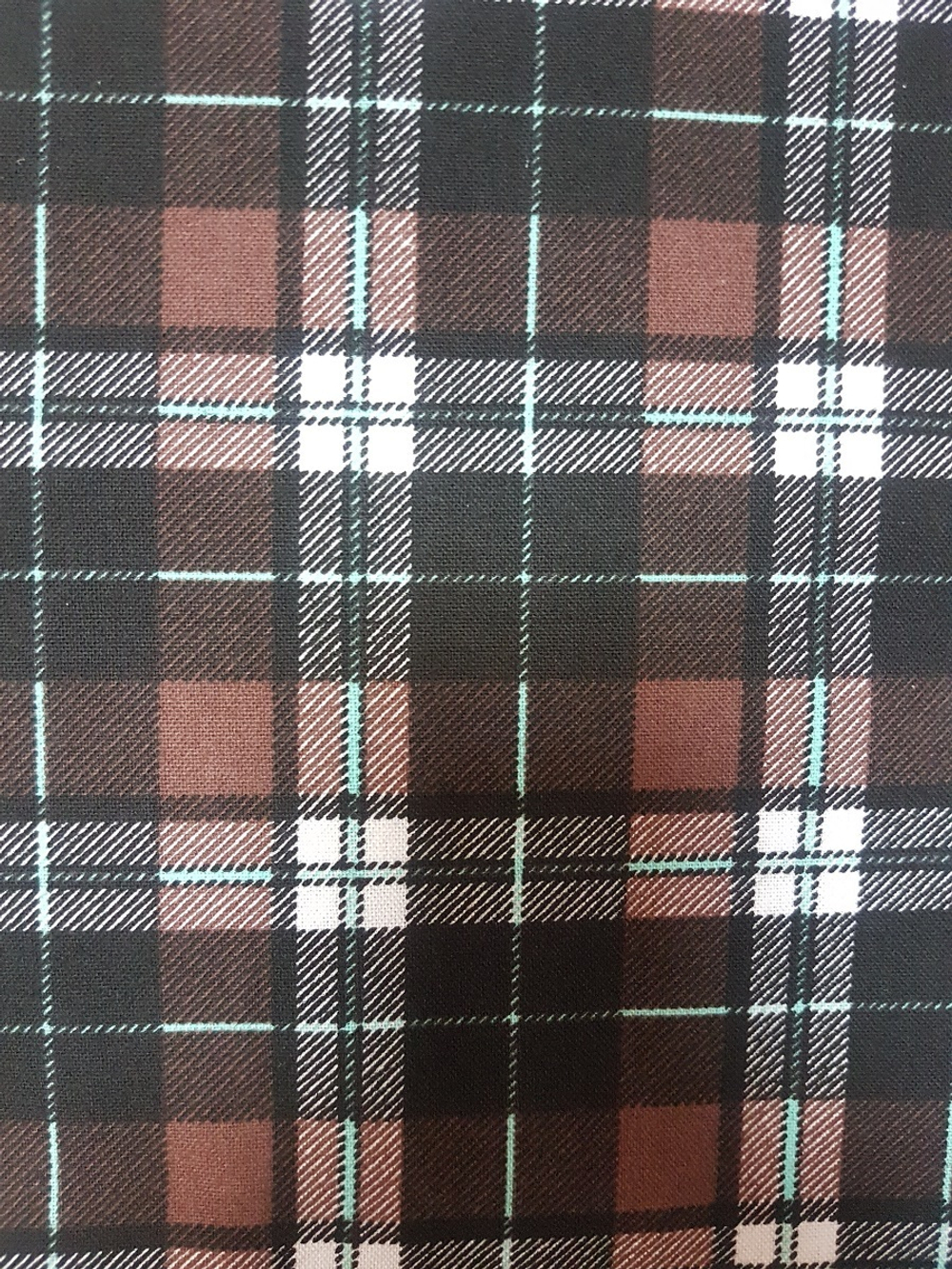 Ткань рубашечная-халатная Prival Фланель шотландка, коричневая клетка, 160г/м2, 1.5х5м